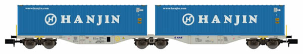 REE Modeles NW-101 - Flat Car Sggrss 80 with Container Loads HANJIN